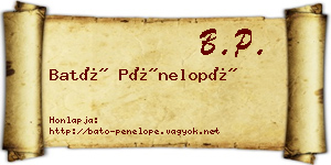 Bató Pénelopé névjegykártya